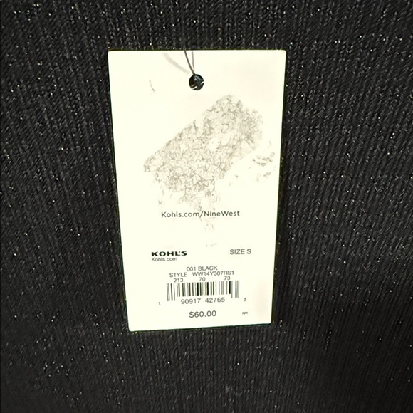 *NWT* Nine West Black Knit Dress with Long Sleeves - Picture 5 of 7